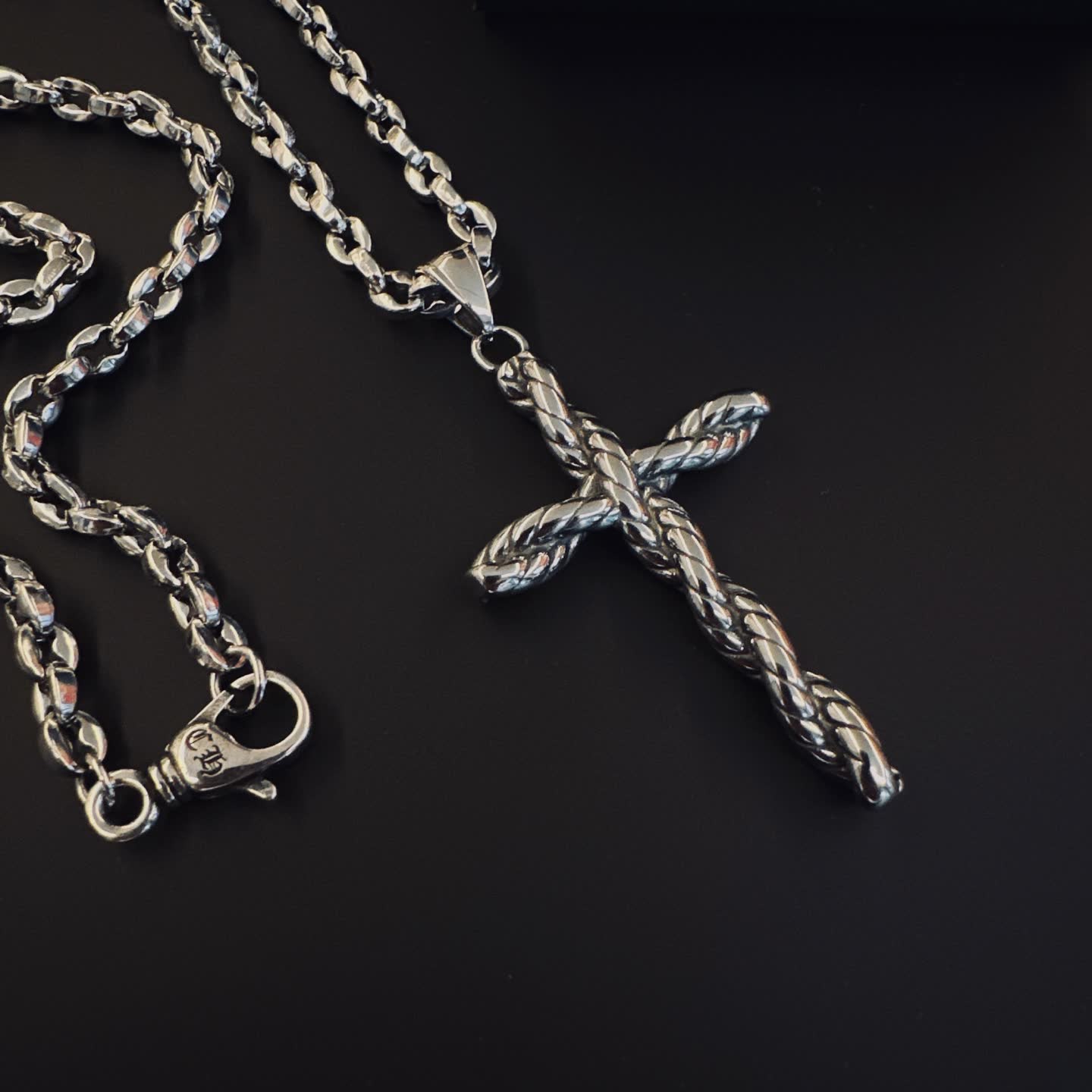 Chrome Hearts Silver Cross Pendant Necklace